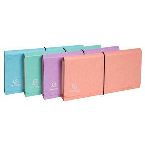 Pochette Trieur Carte Multicolore 6 Compartiments Aquarel - 26x13cm - Couleurs Assorties - X 4 - Exacompta