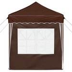 vidaXL Tente de fête pop-up 195 x 195 x 245 cm Marron Tissu Oxford