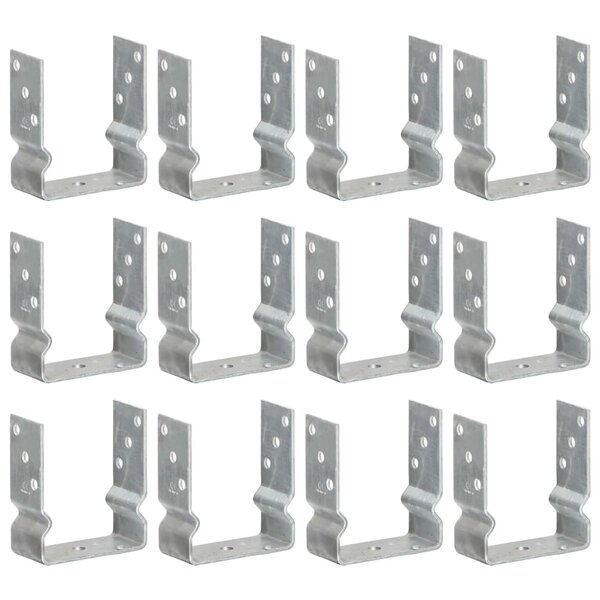 vidaXL Piquets de clôture 12 pcs Argenté 12x6x15 cm Acier galvanisé