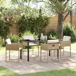 vidaXL Ensemble de salle à manger pour jardin 5 Pièces Beige Poly rotin