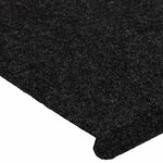 vidaXL Tapis d'escalier auto-adhésifs 30 Pièces noir 65x24 5x3 5 cm