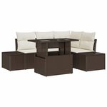 vidaXL Ensemble de canapé de jardin 5 Pièces Marron Poly rotin