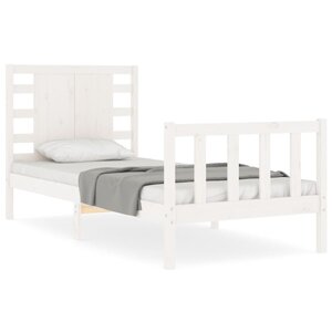 vidaXL Cadre de lit sans matelas blanc bois de pin massif