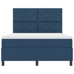 vidaXL Lit à ressorts   matelas et LED bleues  140x200 cm en tissu