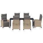 vidaXL Ensemble de jardin 7 pièces beige rattan poly