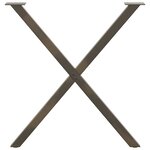 vidaXL Pieds de table à manger en forme de X  2 pièces  acier naturel  70 x (72-73) cm