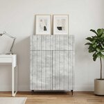 vidaXL Buffet Gris béton 66 x 34 5 x 92 cm Bois d'ingénierie