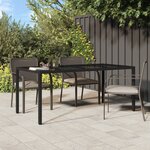 vidaXL Table de Jardin Noire 190x90x75 cm Poly Rattan