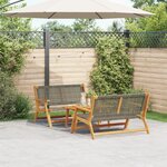 vidaXL Ensemble de chaises et de table de jardin - 3 pièces en bois d'acacia massif gris