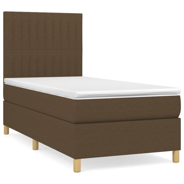 vidaXL Sommier à lattes de lit avec matelas Marron foncé 80x200 cm