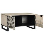 vidaXL Table basse Blanc  Noir 80 x 50 x 40 cm bois de manguier massif