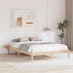 vidaXL Cadre de lit avec tables de chevet Marron Marron