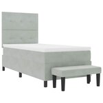 vidaXL Lit à ressorts avec matelas Gris clair 100 x 200 cm Velours
