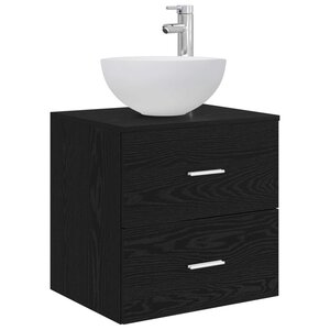 vidaXL Vanité de lavabo mural Chêne noir 49 5 x 41 x 64 5 cm