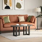 vidaXL Pieds de table basse en T  2 pièces  noir  28 x 25 x (42-43) cm  acier