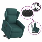 vidaXL Fauteuil inclinable électrique vert foncé tissu