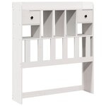 vidaXL Lit bibliothèque sans matelas blanc 90x190cm bois de pin massif