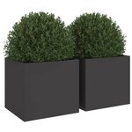 vidaXL Jardinières 2 Pièces noir 32x30x29 cm acier