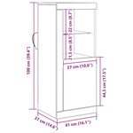 Buffet vidaXL avec lumières LED Chêne Artisan 41x37x100 cm