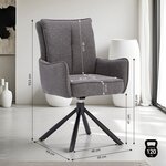 Chaise oeuf moderne tissu anthracite