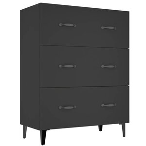 vidaXL Buffet noir 69 5x34x90 cm bois d'ingénierie