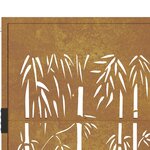 vidaXL Portail de jardin 105x130 cm acier corten design de bambou