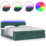 VidaXL Cadre de lit ottoman avec matelas vert foncé 180x200cm velours