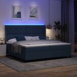 vidaXL Lit à ressorts avec matelas Bleu 200 x 200 cm tissu