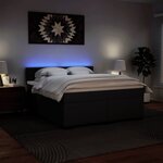 vidaXL Sommier à lattes de lit avec matelas Noir 180x200 cm Similicuir