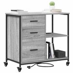 vidaXL Cabinet avec Station de Charge Gris Sonoma 76 x 41 x 72 cm