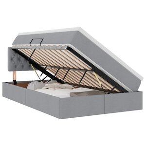 vidaXL Lit avec rangement et LED Gris clair 120 x 200 cm tissu