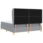 lit box spring vidaXL avec matelas gris clair 180x200 cm en tissu