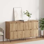 vidaXL Buffets 2 Pièces chêne artisanal