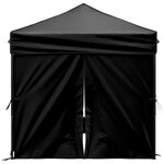 vidaXL Tente de réception pliable avec parois Noir 2x2 m