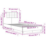 vidaXL Cadre de lit avec LED sans matelas sonoma gris 90x200 cm