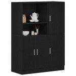 vidaXL Ensemble d'armoires de cuisine 2 Pièces noir bois d'ingénierie