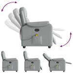vidaXL Fauteuil de massage inclinable Gris clair Tissu
