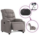 vidaXL Fauteuil inclinable électrique Taupe Tissu
