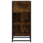 vidaXL Buffet chêne fumé 35 5x35x76 cm bois d'ingénierie et métal