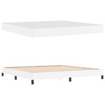 vidaXL Cadre de lit avec matelas Blanc pur 200 x 200 cm tissu