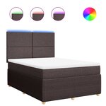 vidaXL Sommier à lattes de lit avec matelas Marron foncé 140x190 cm