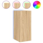 vidaXL Meuble TV mural avec lumières LED chêne sonoma 30 5x35x70 cm