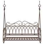 vidaXL Banc Balançoire Acier 112 x 60 x 126 5 cm Marron ancien