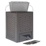 vidaXL Composteur de jardin Marron 60x60x83 cm 300 L Plastique rotin