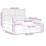 vidaXL Lit à ressorts avec matelas et banc marron foncé 180x200 cm en tissu