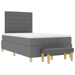 vidaXL Lit à sommier tapissier avec matelas et banc Gris foncé 120x190 cm Tissu
