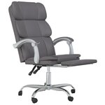 vidaXL Fauteuil inclinable de bureau Gris Similicuir