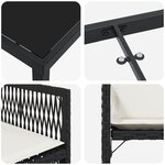 vidaXL Ensemble de salle à manger de jardin de 5 pièces avec coussins noir rattan poly