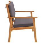 vidaXL Banc de jardin avec coussin Marron Bois d'acacia massif