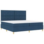 vidaXL Lit à ressort LED avec matelas Bleu 200 x 200 cm tissu